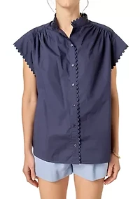 RIC RAC DETAILED SHORT SLEEVE SHIRT