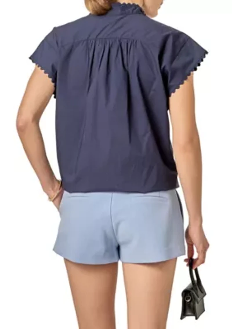 RIC RAC DETAILED SHORT SLEEVE SHIRT