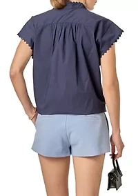 RIC RAC DETAILED SHORT SLEEVE SHIRT