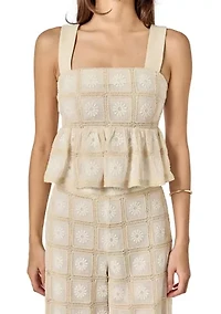 THE BRIA CROCHET SLEEVELESS TOP