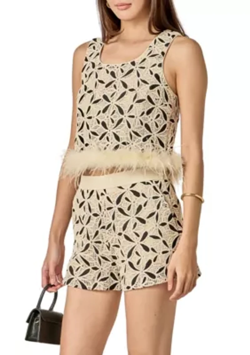 CROCHET LACE FEATHER TOP