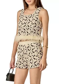 CROCHET LACE FEATHER TOP