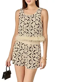 CROCHET LACE FEATHER TOP