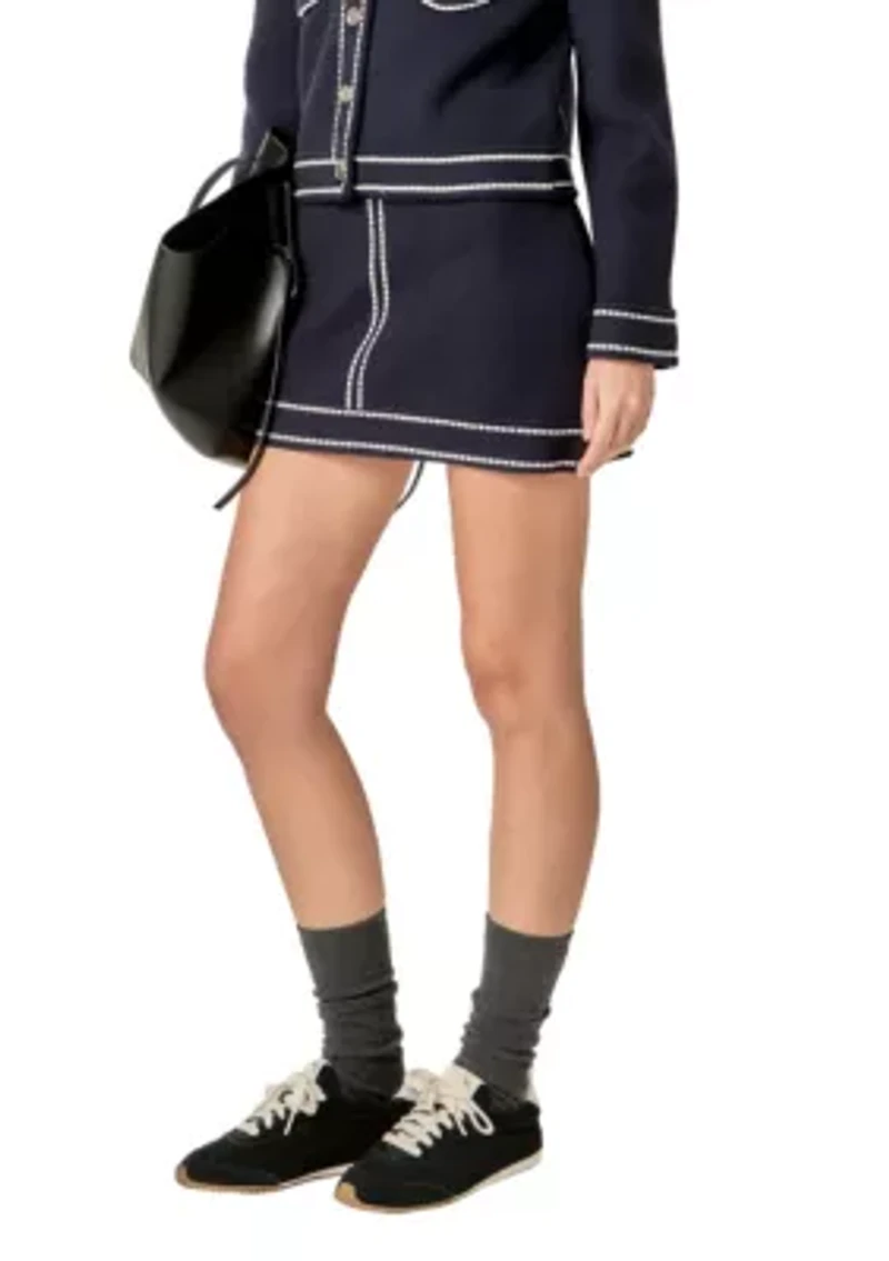 DENIM-LOOK KNIT SKIRT