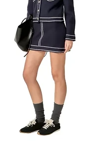 DENIM-LOOK KNIT SKIRT