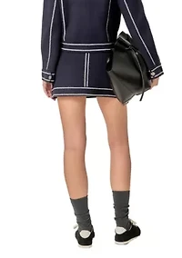 DENIM-LOOK KNIT SKIRT