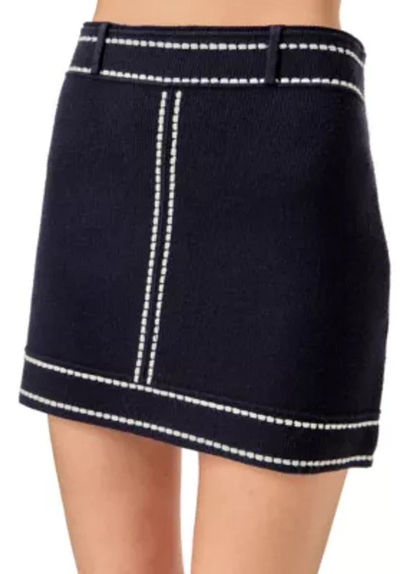 DENIM-LOOK KNIT SKIRT