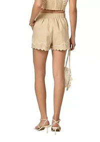 WAVY EMBROIDERED SHORTS