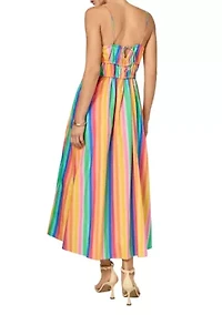 Rainbow Stripe Sleveless Maxi Dress