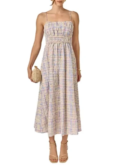 EMBROIDERED STRAPLESS MAXI DRESS