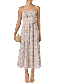 EMBROIDERED STRAPLESS MAXI DRESS