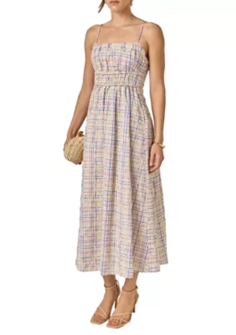 EMBROIDERED STRAPLESS MAXI DRESS
