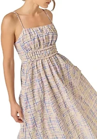 EMBROIDERED STRAPLESS MAXI DRESS