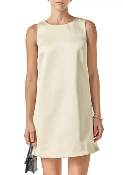 SATIN SLEEVELESS MIDI DRESS