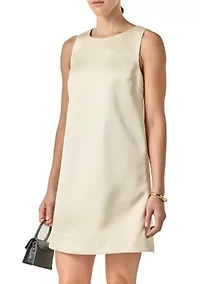 SATIN SLEEVELESS MIDI DRESS