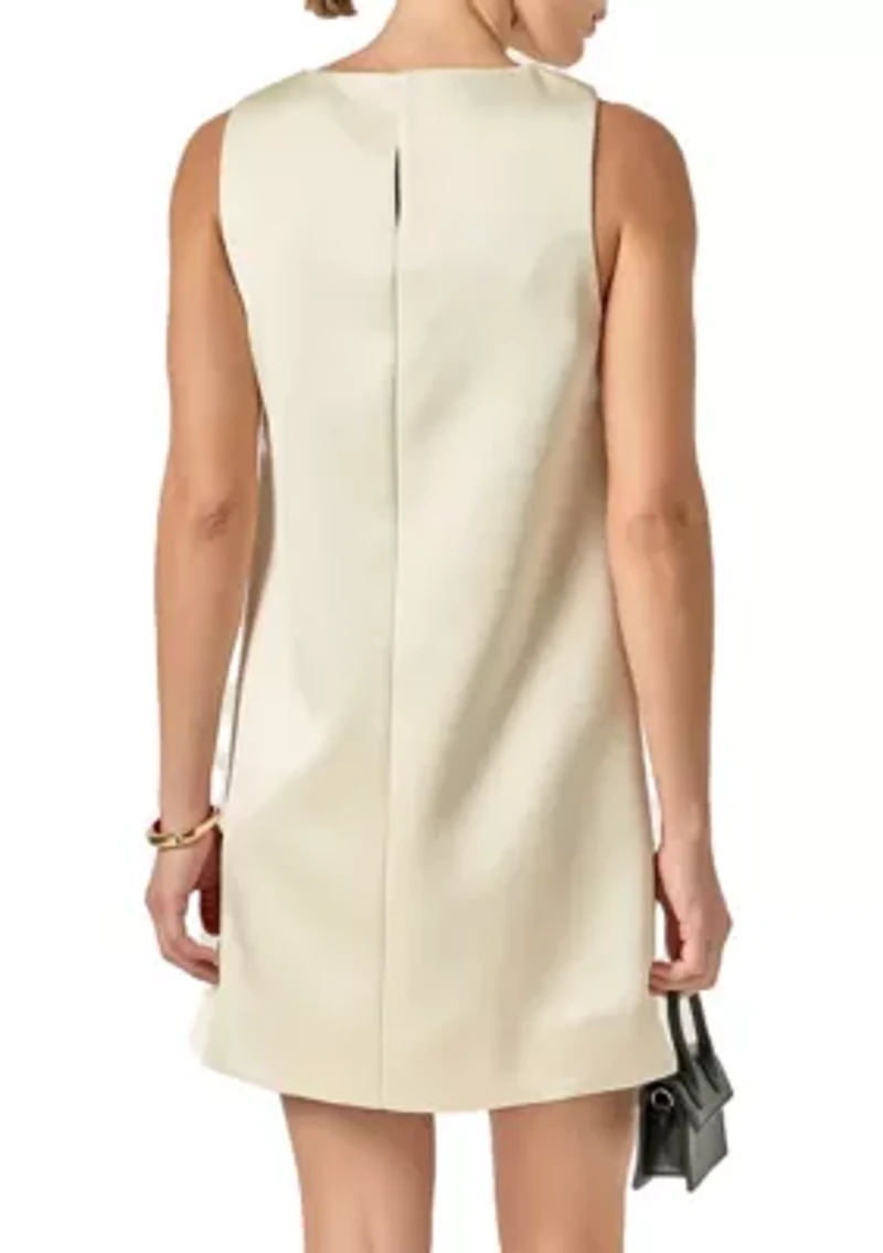 SATIN SLEEVELESS MIDI DRESS