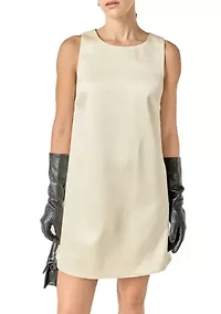 SATIN SLEEVELESS MIDI DRESS