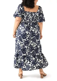 Plus Floral Print Maxi Dress