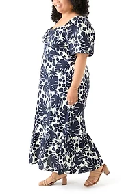Plus Floral Print Maxi Dress