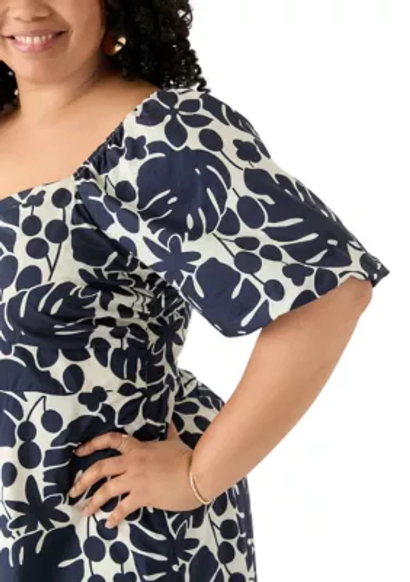 Plus Floral Print Maxi Dress