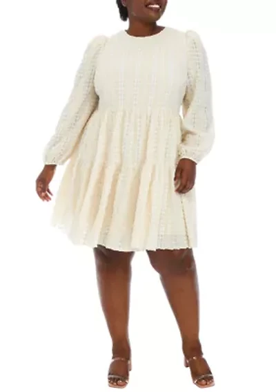 Plus Long Sleeve Babydoll Dress