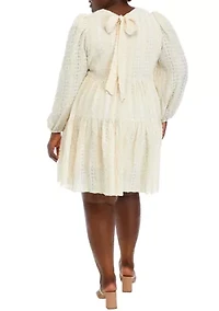 Plus Long Sleeve Babydoll Dress