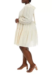 Plus Long Sleeve Babydoll Dress