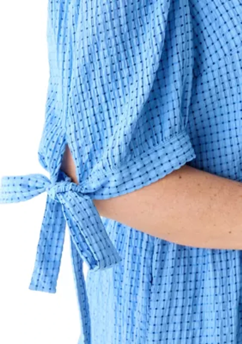 Plus Gingham Tiered Mini Dress