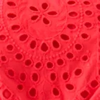 Plus Short Sleeve Eyelet Scallop Edge Mini Dress