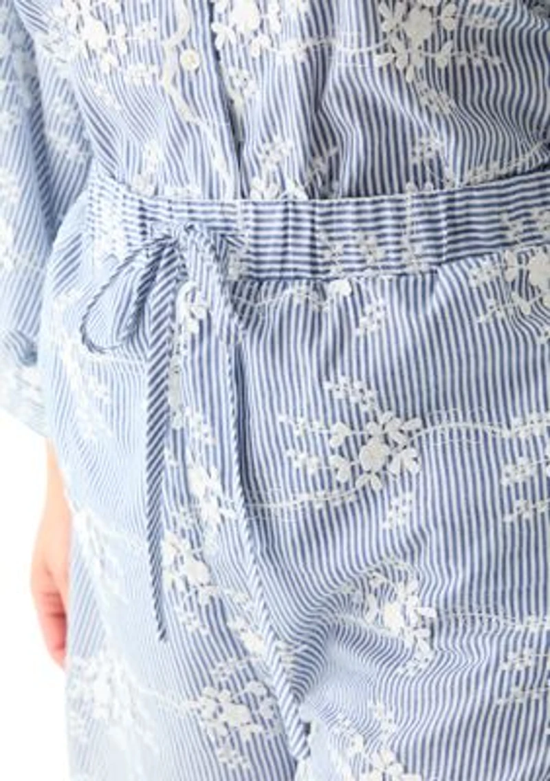 Plus Embroidery Stripe Shorts