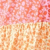 Plus Color Block Printed Midi Dress