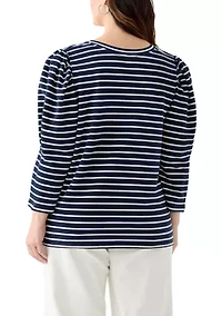 Plus Stripe Long Sleeve T-Shirt