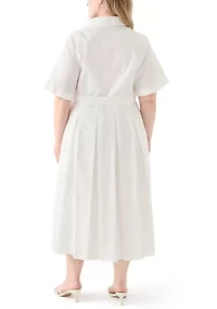 Plus Belted Midi Shirt Dress