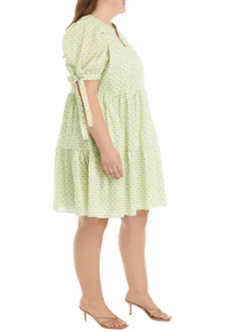 Plus Printed Mini Dress