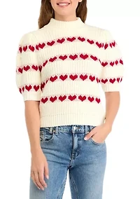 Women's Heart Stripe Detail Sweater
