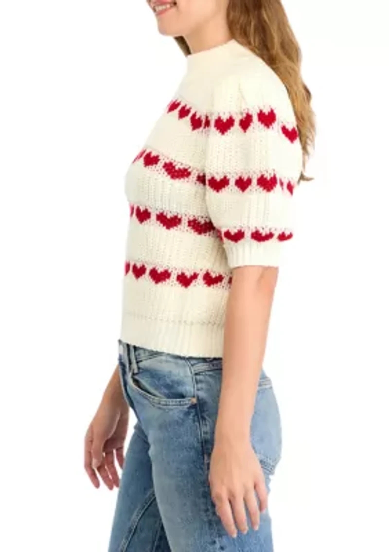 Women's Heart Stripe Detail Sweater
