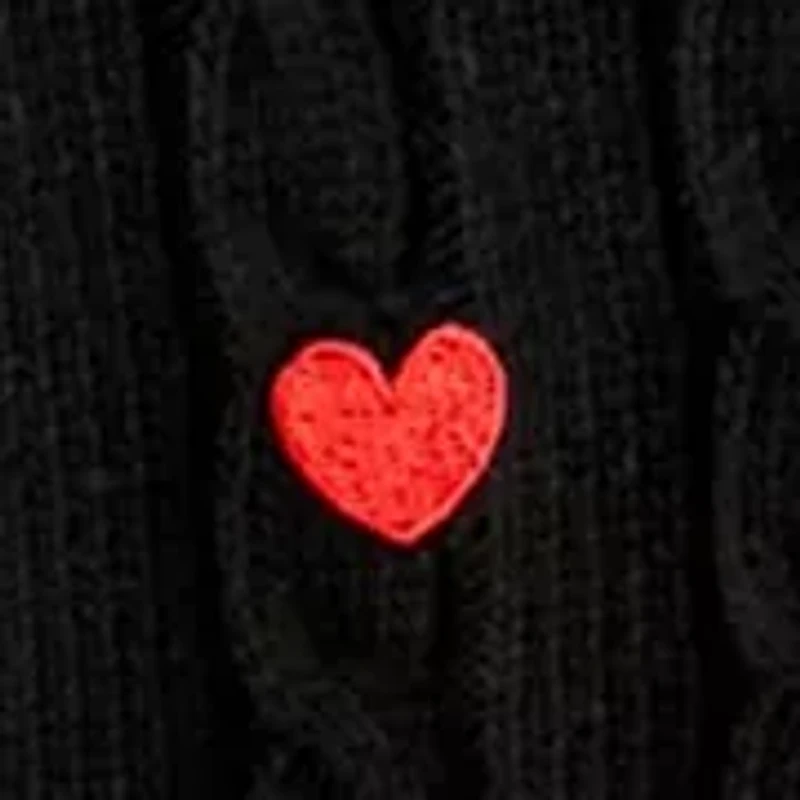Plus Heart Embroidery Knit Sweater