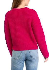 Women's Heart Embroidery Knit Sweater