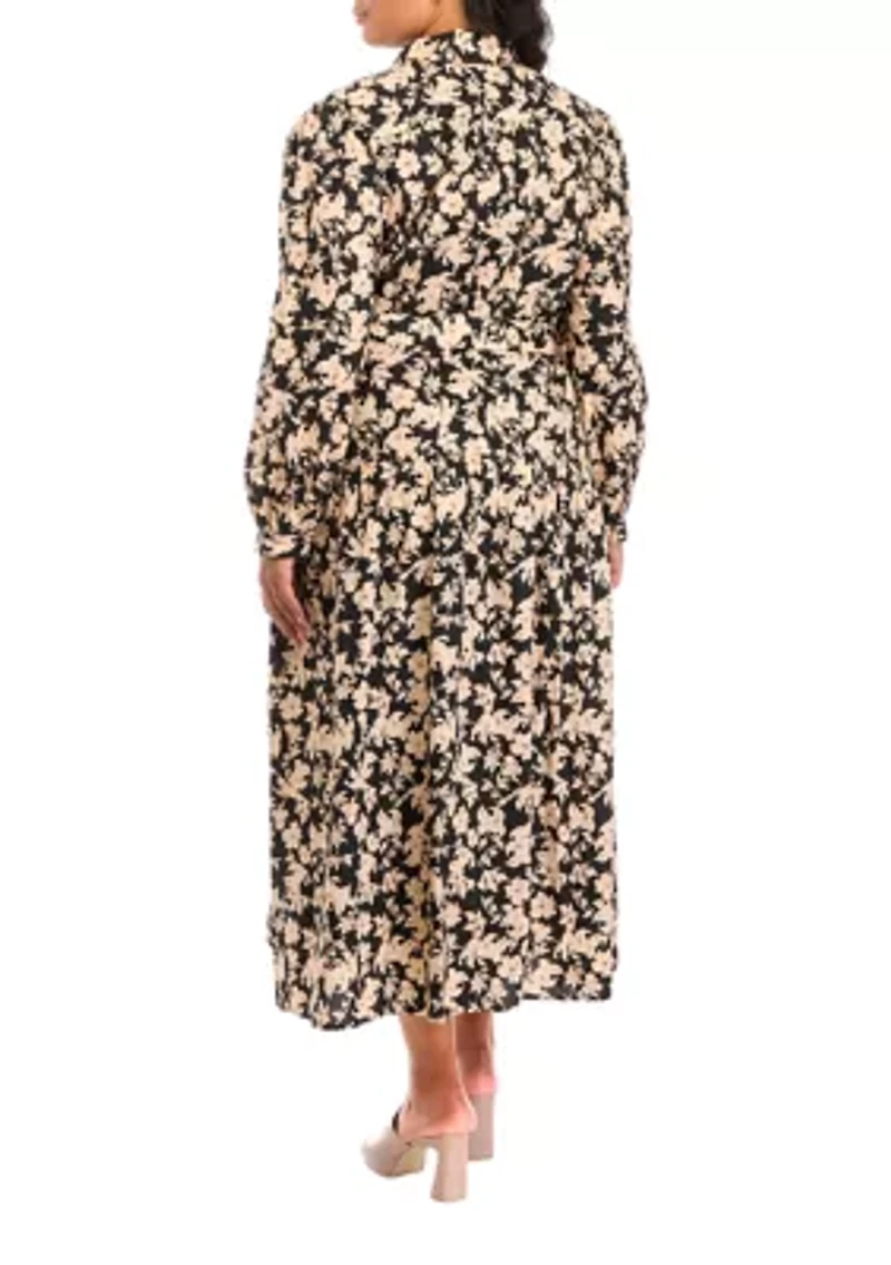 Plus Printed Midi Dress