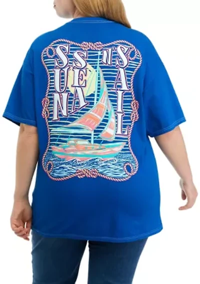 Plus Sailboat Graphic T-Shirt