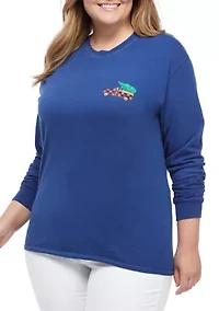 Plus Long Sleeve Jingle All The Way Graphic T-Shirt