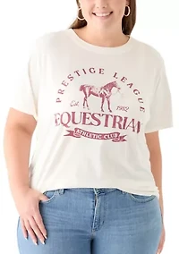 Plus Equestrian Club Burnout Graphic T-Shirt