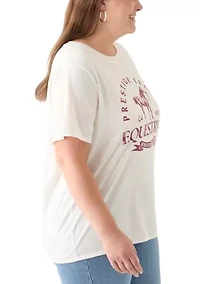 Plus Equestrian Club Burnout Graphic T-Shirt