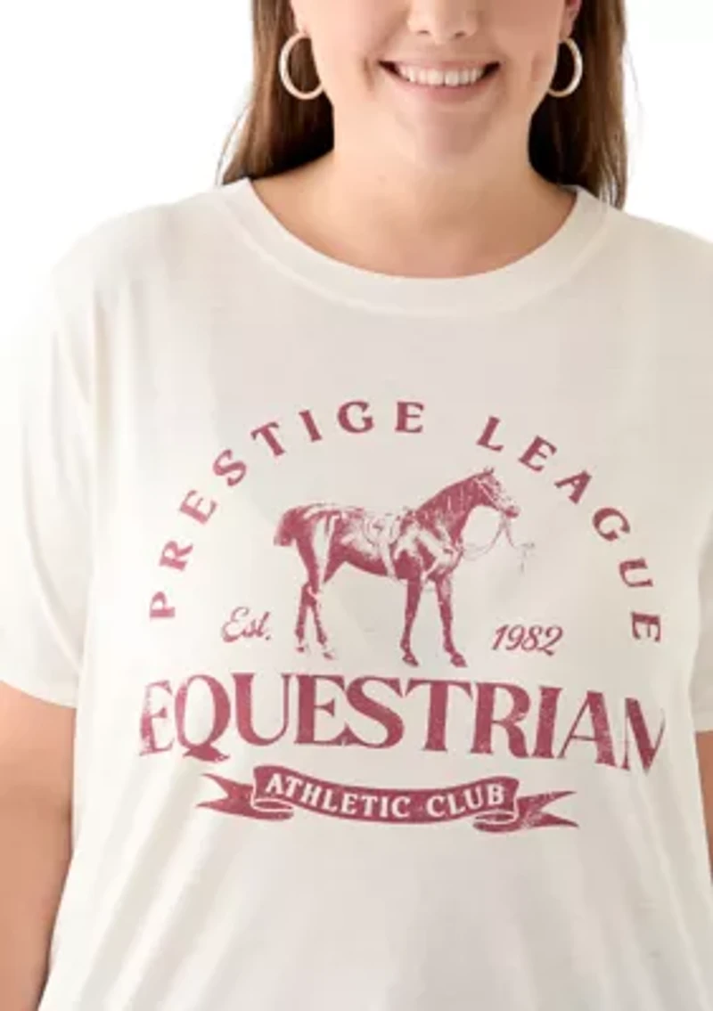 Plus Equestrian Club Burnout Graphic T-Shirt