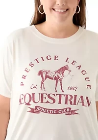 Plus Equestrian Club Burnout Graphic T-Shirt