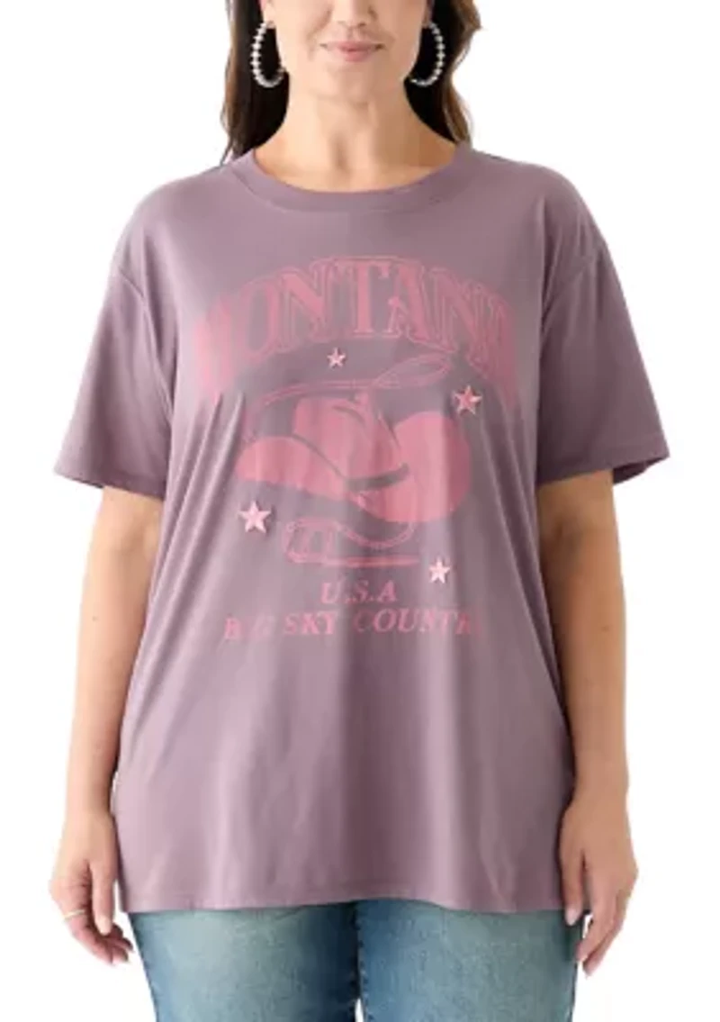 Plus Montana Cowboy Graphic T-Shirt