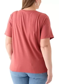 Plus Desert Dreaming Graphic T-Shirt with Embroidery