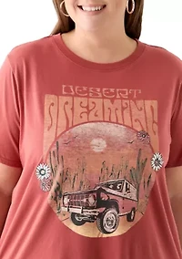 Plus Desert Dreaming Graphic T-Shirt with Embroidery