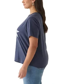 Plus Tie Dye Star Print T-Shirt