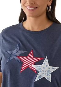 Plus Tie Dye Star Print T-Shirt